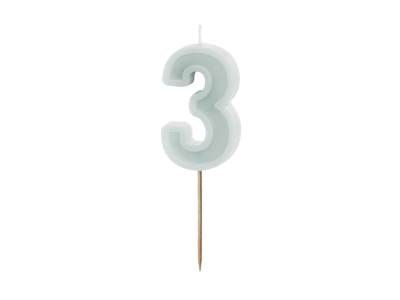 Light Pastel Blue Number Candles