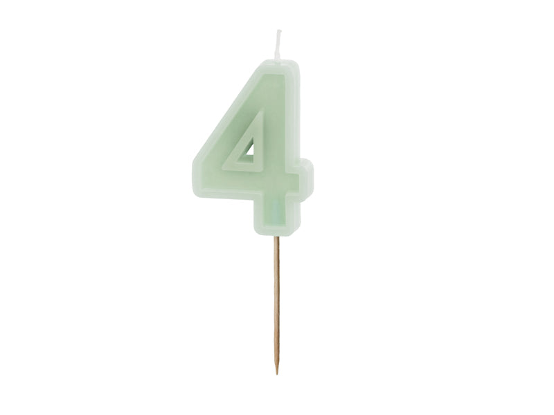 Mint Pastel Green Number Candles