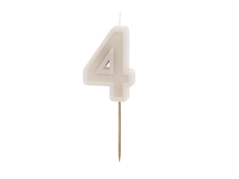Cream Number Candles