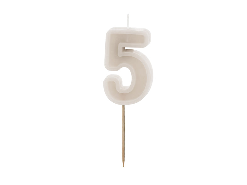 Cream Number Candles
