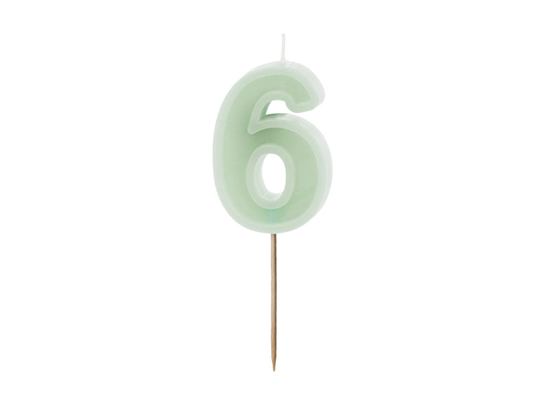 Mint Pastel Green Number Candles