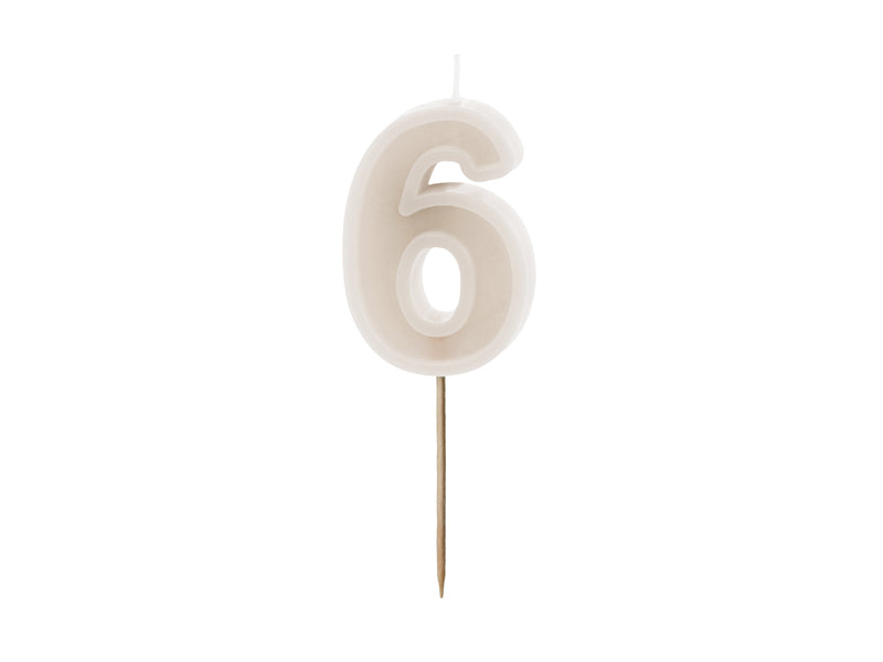 Cream Number Candles