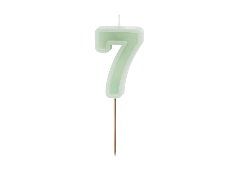 Mint Pastel Green Number Candles
