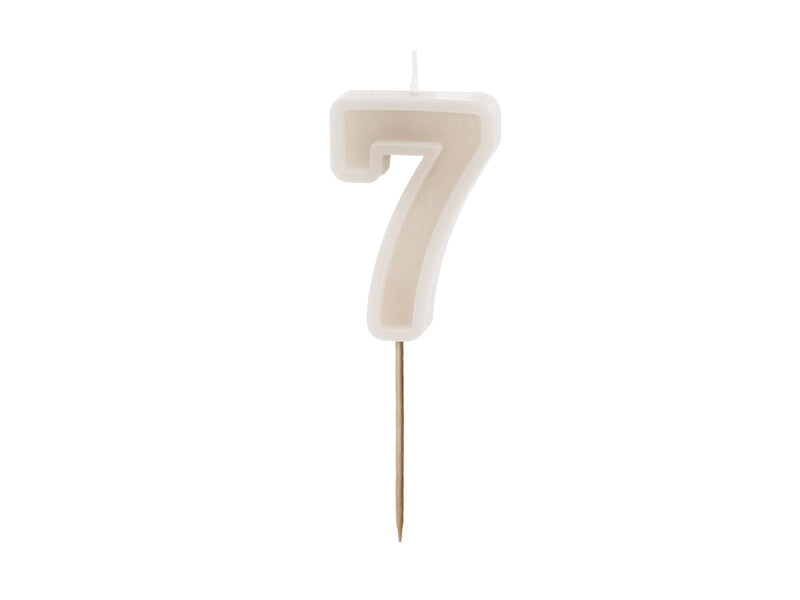 Cream Number Candles