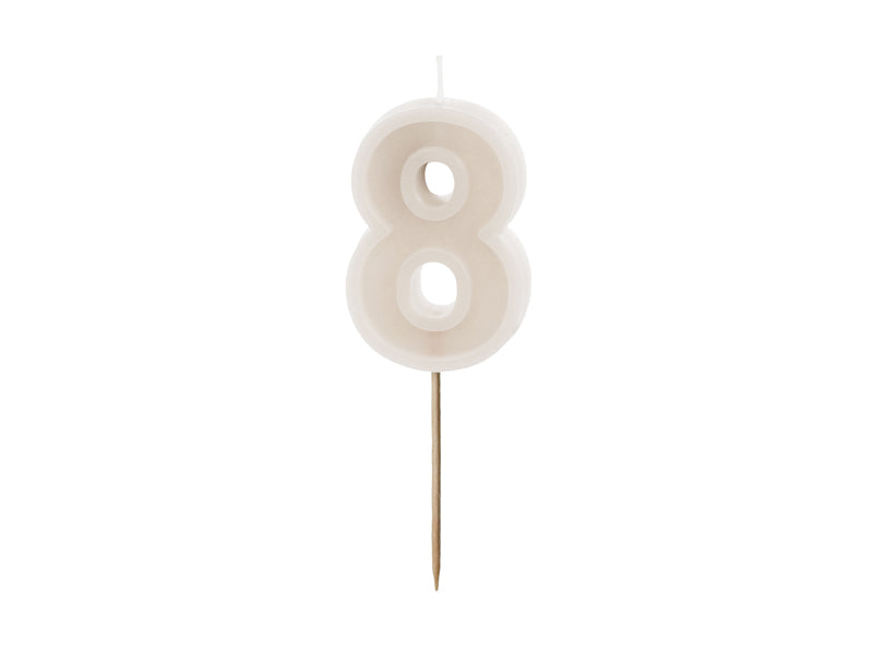 Cream Number Candles