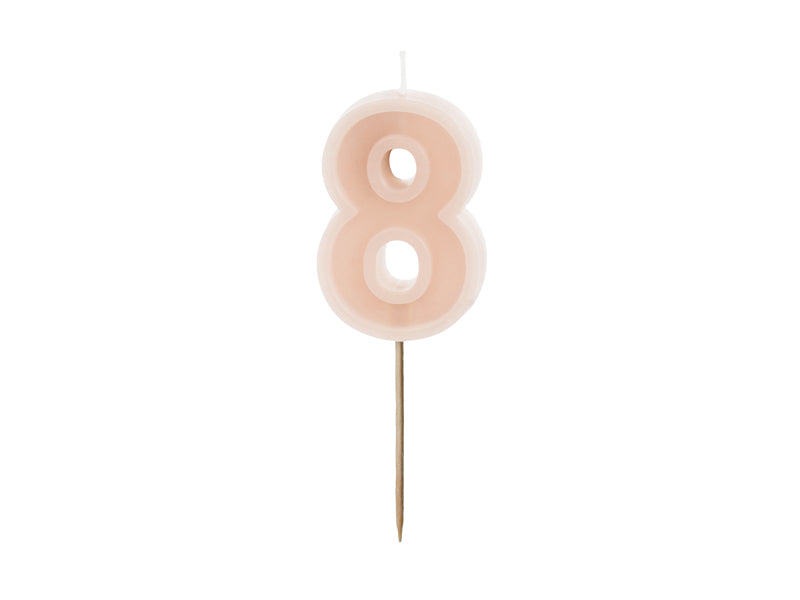 Dusty Rose Number Candles