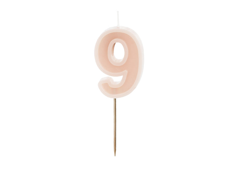 Dusty Rose Number Candles
