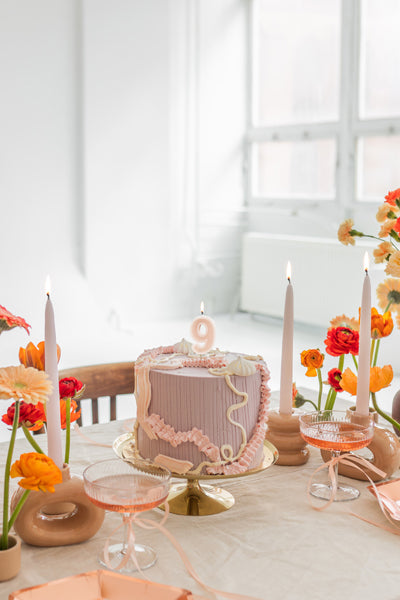 Dusty Rose Number Candles