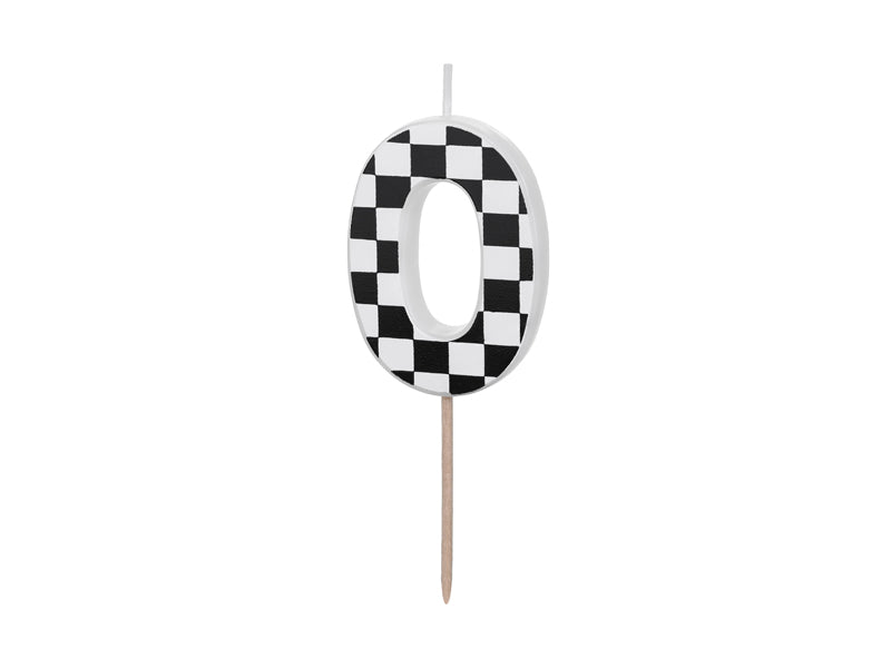 Checkered Race Car Number Candles