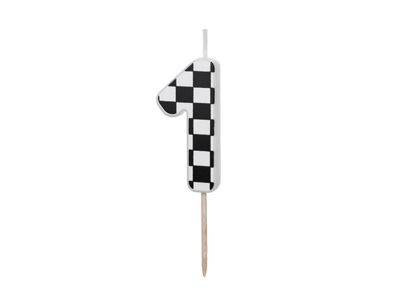 Checkered Race Car Number Candles