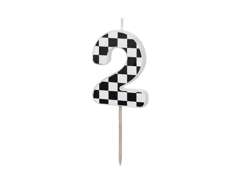 Checkered Race Car Number Candles
