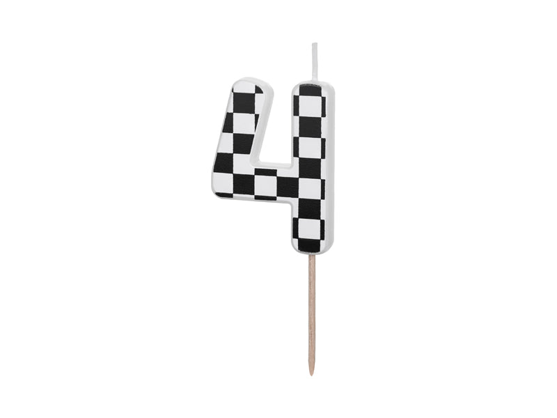 Checkered Race Car Number Candles