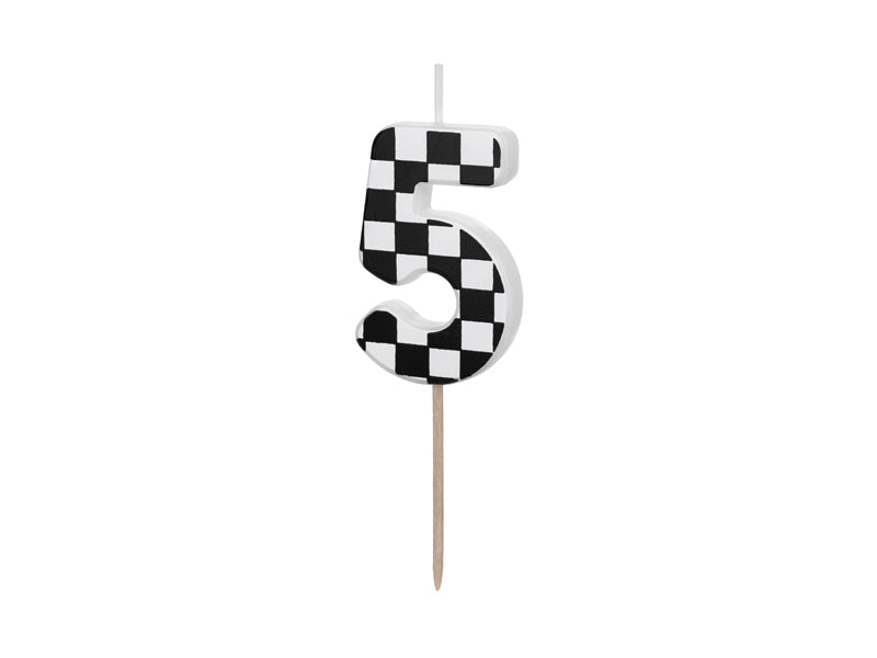 Checkered Race Car Number Candles