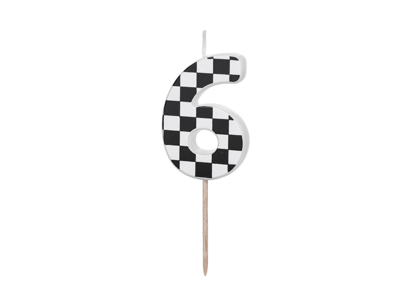 Checkered Race Car Number Candles