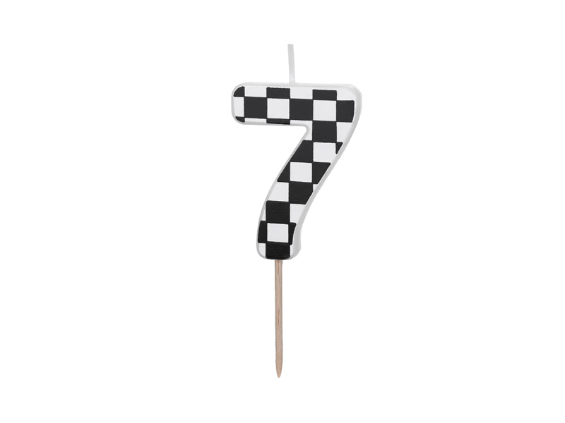 Checkered Race Car Number Candles