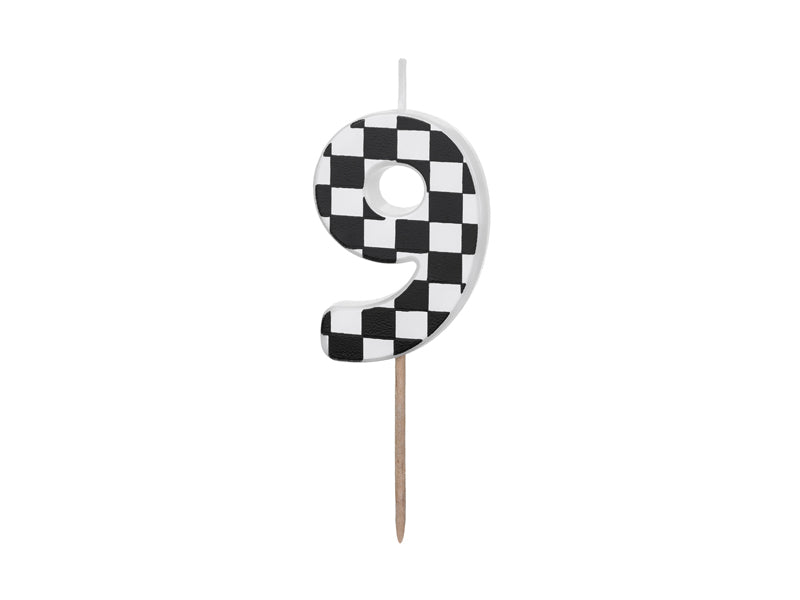 Checkered Race Car Number Candles