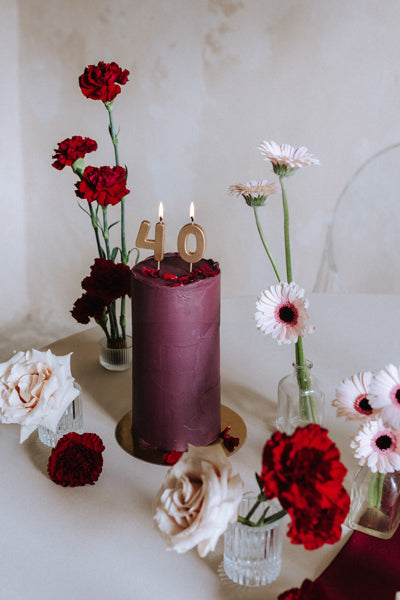Mini Gold Numbered Candles