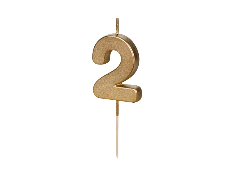 Mini Gold Numbered Candles