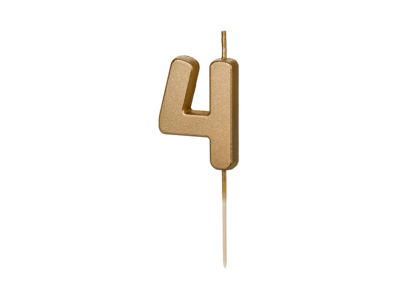 Mini Gold Numbered Candles