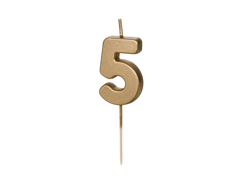 Mini Gold Numbered Candles