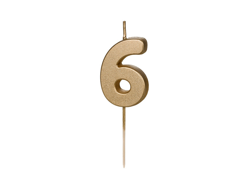 Mini Gold Numbered Candles