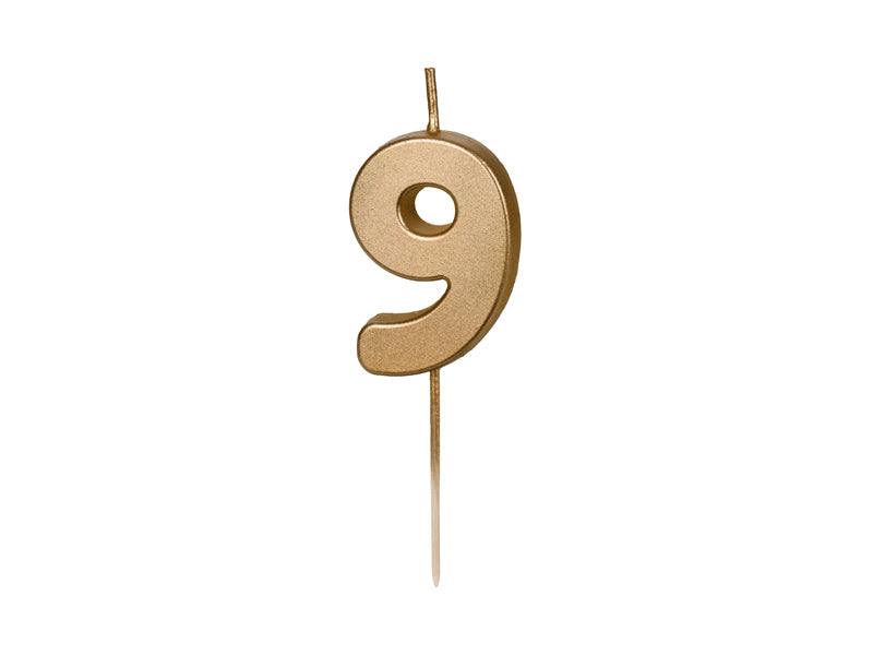 Mini Gold Numbered Candles