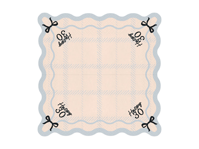 Happy 30th with Black Bow Napkins