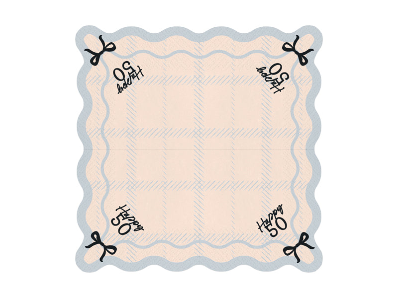 Happy 50th with Black Bow Napkins