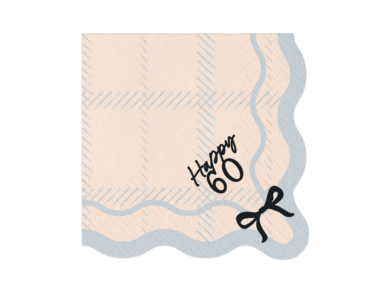 Joyeux 60e anniversaire avec des serviettes à nœud noir