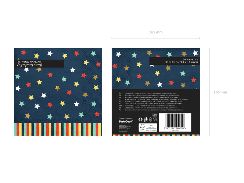 Napkins Stars - navy blue