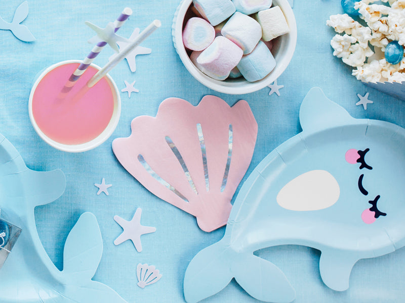 Serviettes coquillages sous la mer