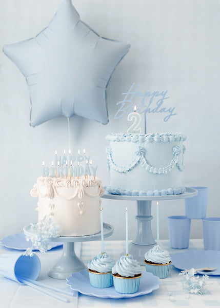 Pailles réutilisables en plastique bleu clair pastel