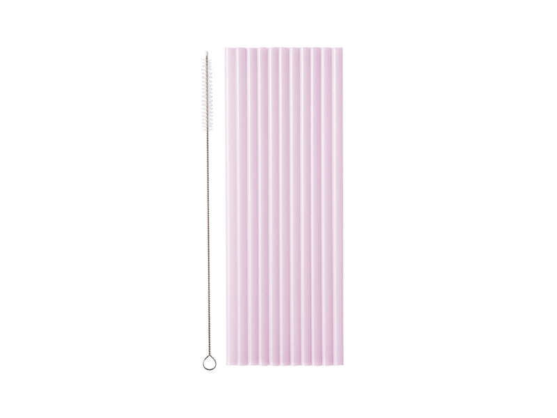 Pailles en plastique réutilisables violet pastel
