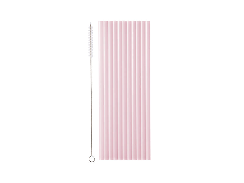 Light Pink Pastel Reusable Plastic Straws