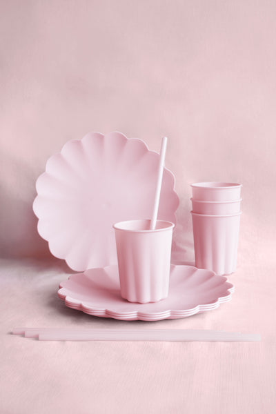 Light Pink Pastel Reusable Plastic Straws