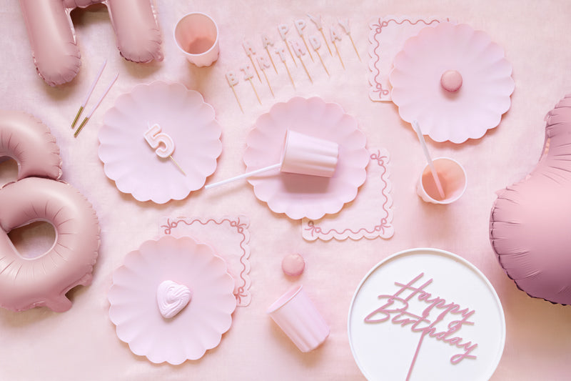 Light Pink Pastel Reusable Plastic Straws