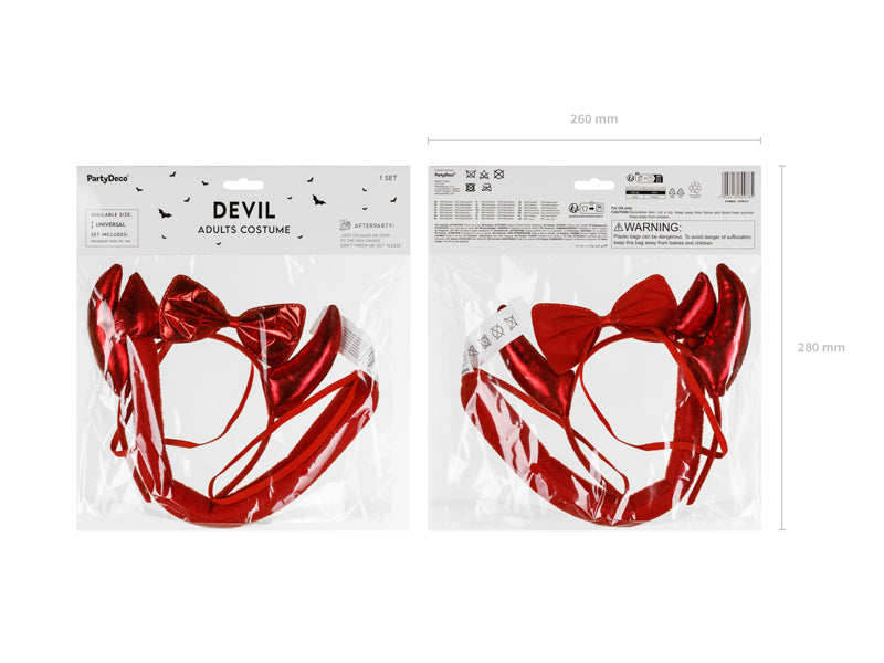Devil Costume - red - one size for adults