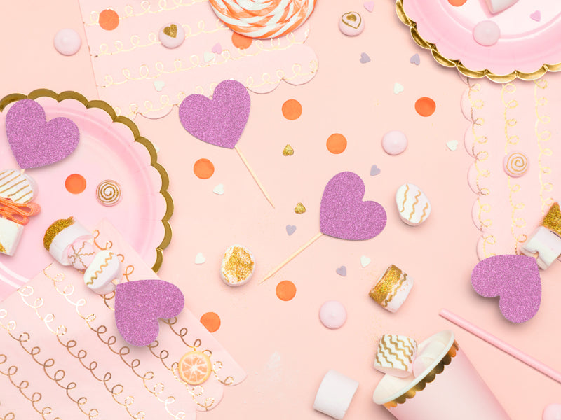 Assiettes en carton rose clair