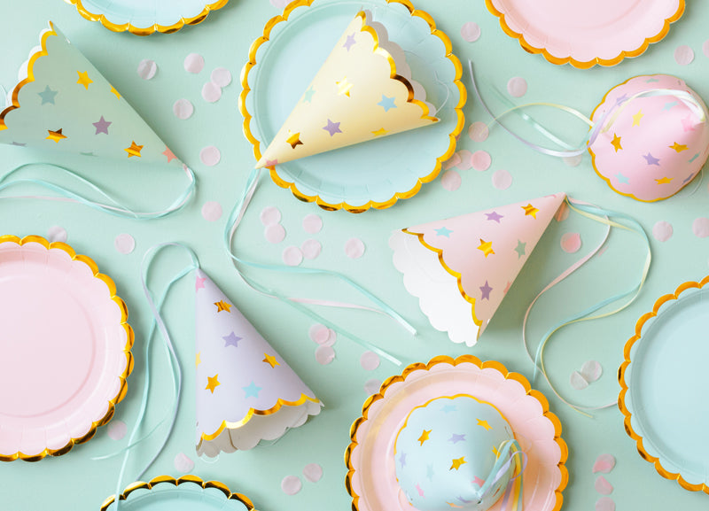 Assiettes en carton rose clair