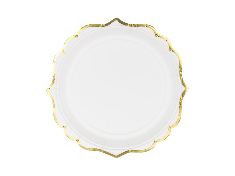 White & Gold Paper Plates