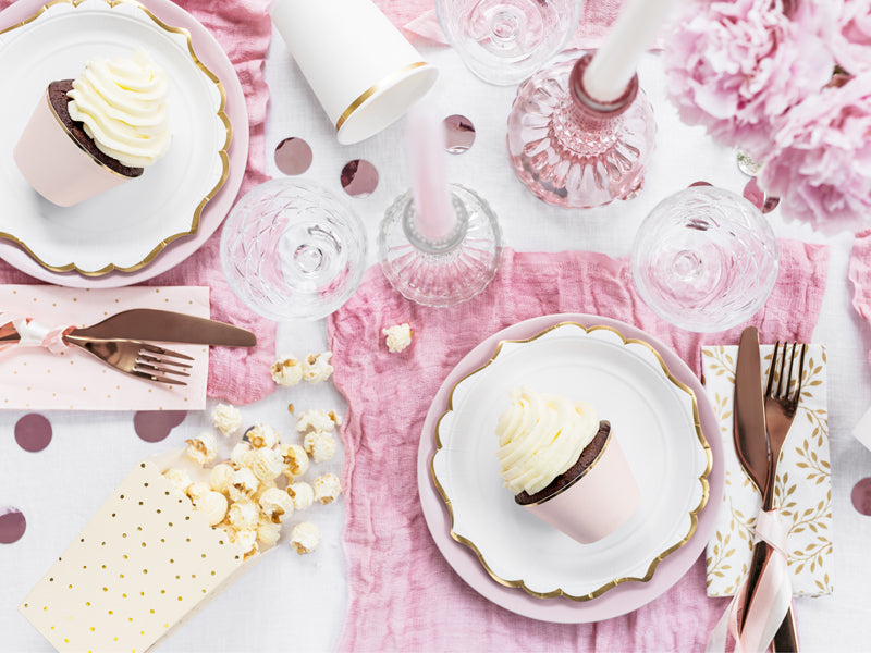 White & Gold Paper Plates