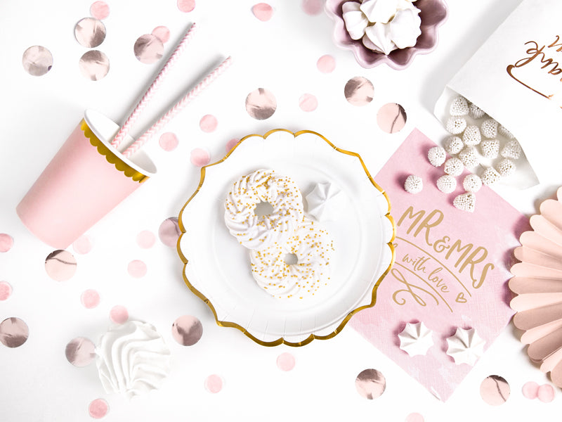 White & Gold Paper Plates