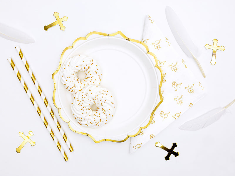White & Gold Paper Plates