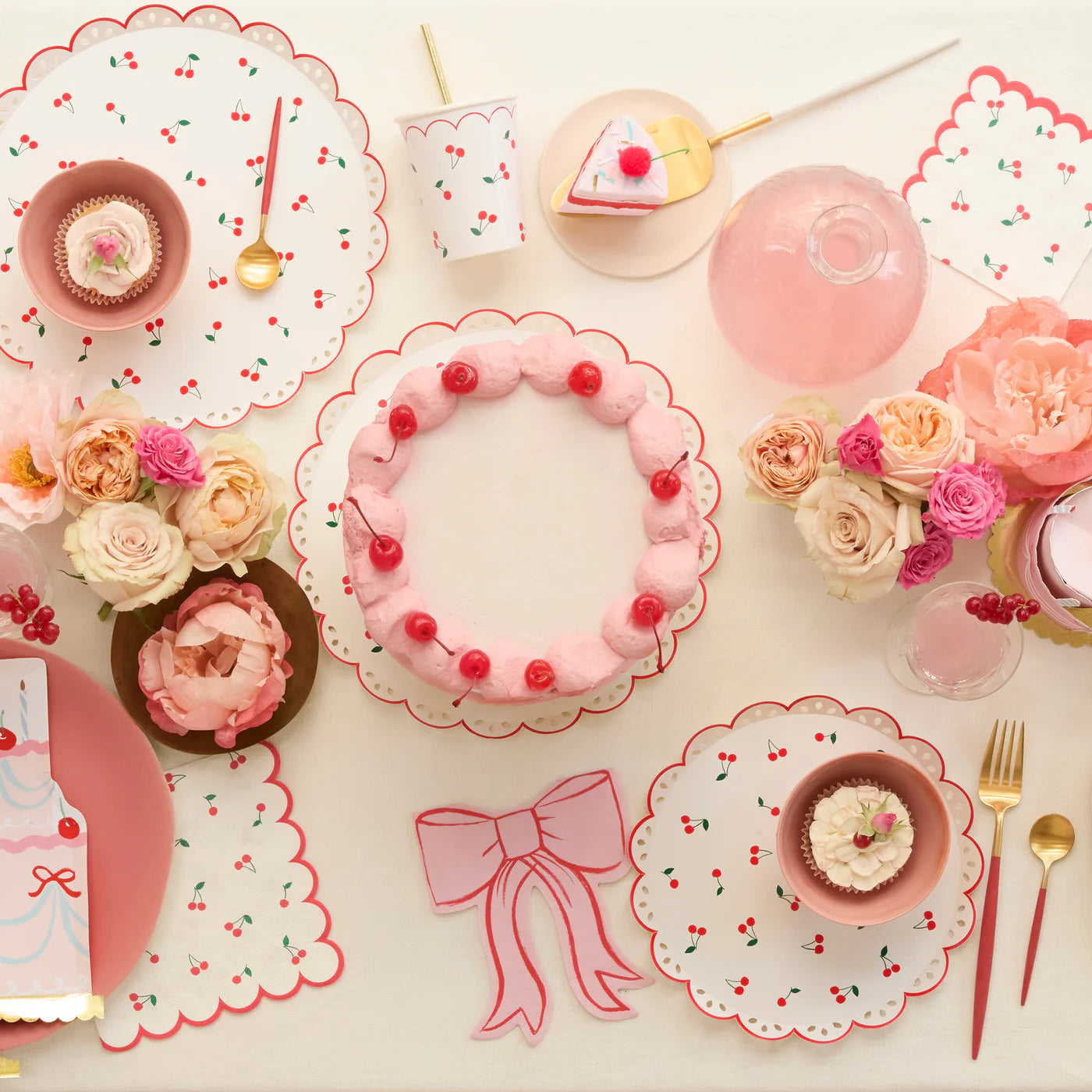 Pink Bow Napkins by Meri Meri