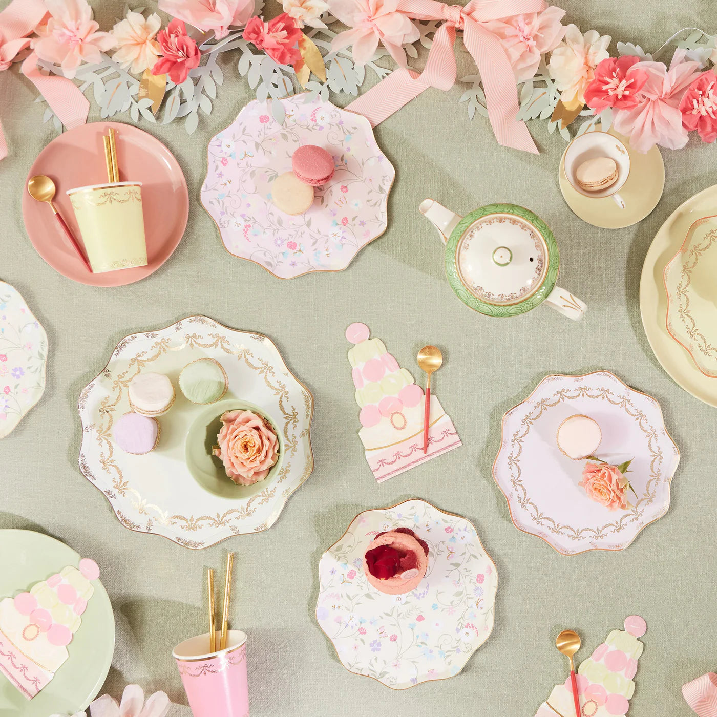 Ladurée Paris Floral Side Plates by Meri Meri