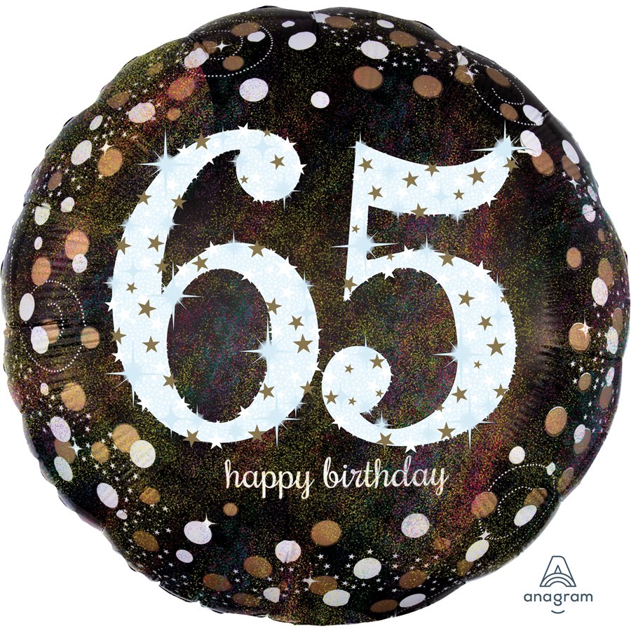 Jumbo Sparkling 65th Birthday Balloon