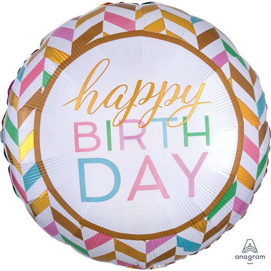 Large Pastel Happy Birthday Balloon