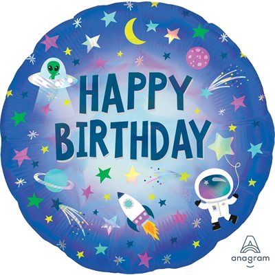 Happy Birthday Space Balloon