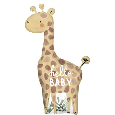 Hello Baby Giraffe Foil Balloon