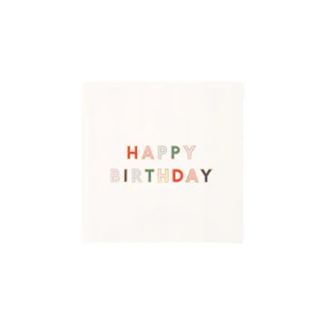 BLANC WHITE SIGNATURE HAPPY BIRTHDAY COCKTAIL NAPKINS
